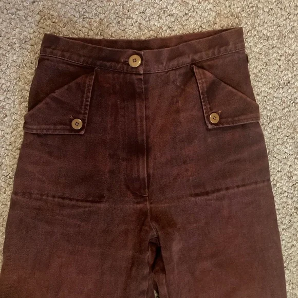 Ilana Kohn Huxie Pants Burgundy Cotton size 6 - Picture 6 of 8